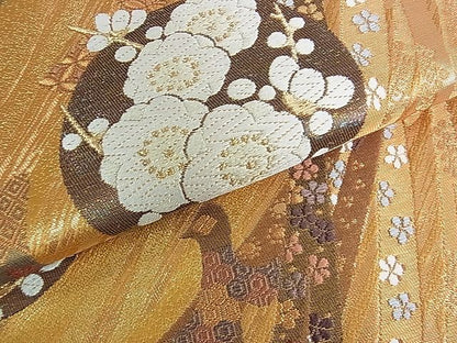 平和屋着物■六通柄袋帯 吹寄せ舞花文 金糸 逸品 ud3677