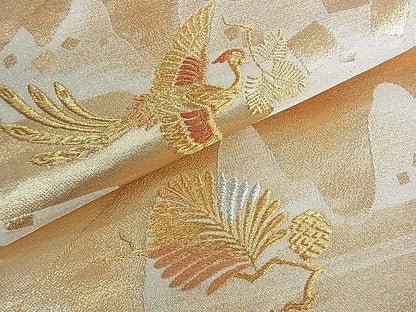 平和屋着物■六通柄袋帯 鳳凰松葉文 金銀糸 逸品 ud3680