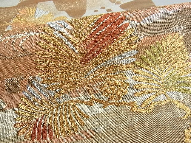 平和屋着物■六通柄袋帯 鳳凰松葉文 金銀糸 逸品 ud3680