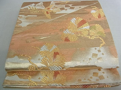 平和屋着物■六通柄袋帯 鳳凰松葉文 金銀糸 逸品 ud3680