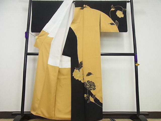 平和屋本店●極上　ジャパンオートクチュール　渡辺雪三郎　訪問着　牡丹　金彩　パールトーン加工　逸品3s5723