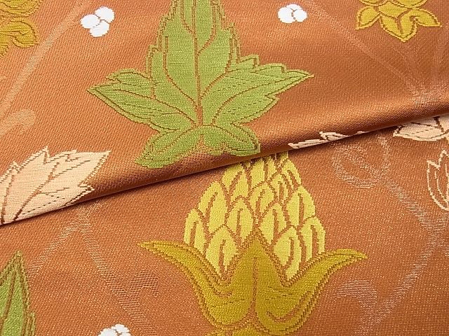 平和屋着物■六通柄 本袋帯 手織 唐草文 逸品 mz3995