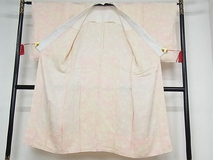 平和屋着物■長襦袢 無双仕立て 草花文 正絹 逸品 A-cs7257