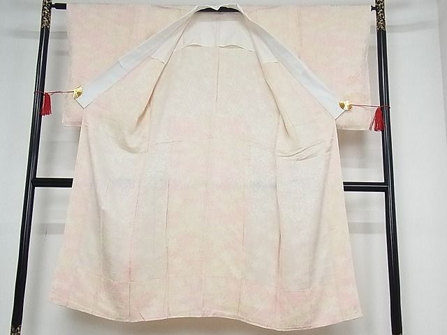 平和屋着物■長襦袢 無双仕立て 草花文 正絹 逸品 A-cs7257