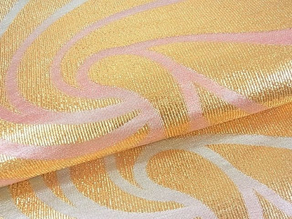 平和屋着物■全通柄袋帯 流線文 金糸 逸品 ya0832