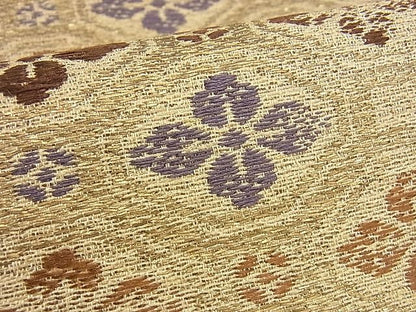 平和屋着物■アンティーク 大正ロマン 全通柄 京本袋帯 花菱文 金糸 逸品 du3928