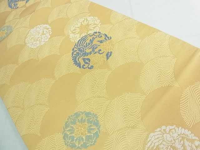 平和屋着物■六通柄袋帯 唐織 古代裂 金糸 逸品 rt3418