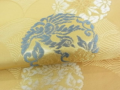 平和屋着物■六通柄袋帯 唐織 古代裂 金糸 逸品 rt3418