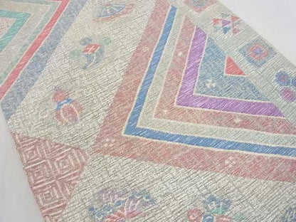平和屋着物■六通柄袋帯 吉祥柄 舞蝶鳥文 銀糸 逸品 ma4606