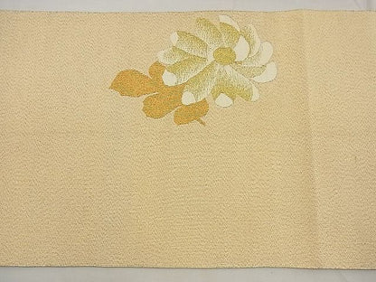 平和屋着物■八寸名古屋帯 綴れ 菊 金糸 逸品 n-ea1306