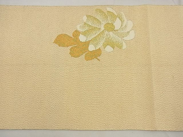 平和屋着物■八寸名古屋帯 綴れ 菊 金糸 逸品 n-ea1306
