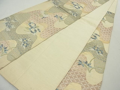 平和屋着物■六通柄袋帯 吉祥花文 金糸 逸品 jm3133