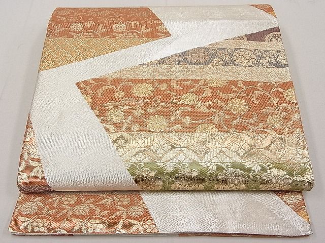平和屋着物■佐賀錦 六通柄袋帯 名物裂吉祥花文 金銀糸 逸品 jm3159