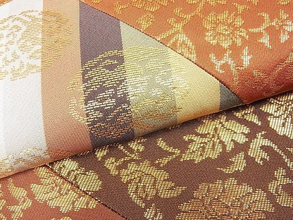 平和屋着物■太鼓柄袋帯 切嵌 花唐草文 金糸 逸品 jm3163