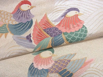 平和屋着物■六通柄袋帯 唐織 流水鴛鴦文 金銀糸 逸品 jm3214