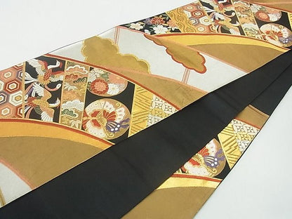 平和屋着物■六通柄袋帯　鳳凰吉祥花鳥文　金銀糸　逸品　sf3783