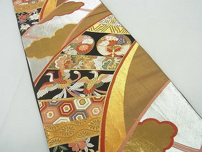 平和屋着物■六通柄袋帯　鳳凰吉祥花鳥文　金銀糸　逸品　sf3783