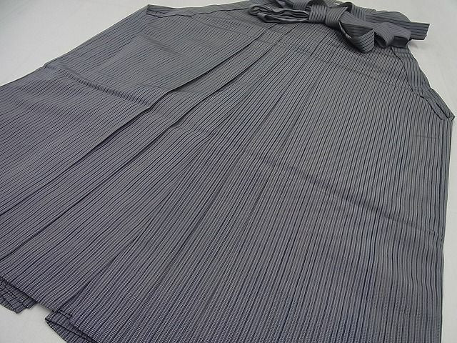 平和屋本店■極上　男性　人間国宝　甲田綏郎　精好仙台平　馬乗り袴　縞　逸品4s196