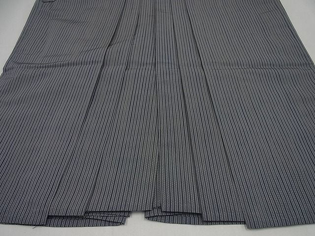 平和屋本店■極上　男性　人間国宝　甲田綏郎　精好仙台平　馬乗り袴　縞　逸品4s196