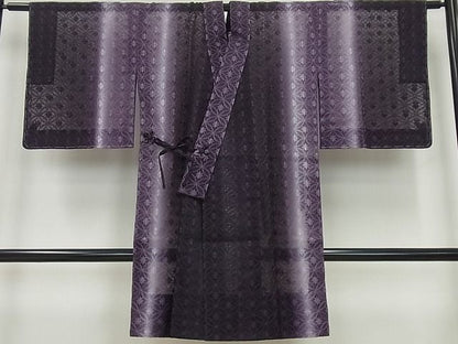 平和屋本店■極上　道中着　ロング丈　オーガンジー　松岡姫　スリーシーズン　春夏秋　七宝花文　伊と幸　反端付き　逸品　未使用4s219
