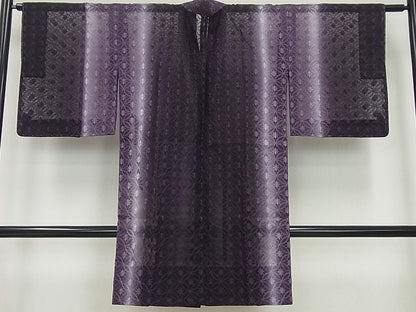 平和屋本店■極上　道中着　ロング丈　オーガンジー　松岡姫　スリーシーズン　春夏秋　七宝花文　伊と幸　反端付き　逸品　未使用4s219