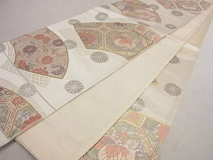 平和屋着物■六通柄袋帯 唐織 地紙吉祥花文 金銀糸 逸品 du4078