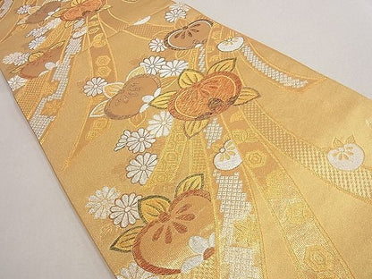 平和屋着物■六通柄袋帯 熨斗吉祥花文 金銀糸 逸品 du4130