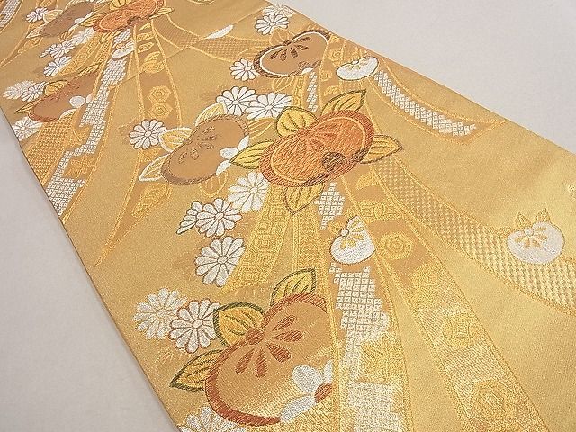 平和屋着物■六通柄袋帯 熨斗吉祥花文 金銀糸 逸品 du4130
