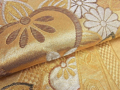 平和屋着物■六通柄袋帯 熨斗吉祥花文 金銀糸 逸品 du4130