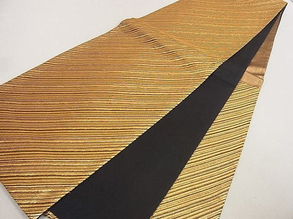 平和屋着物■六通柄袋帯 斜縞 金糸 逸品 du4134