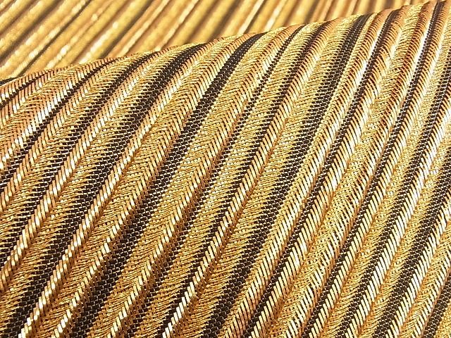 平和屋着物■六通柄袋帯 斜縞 金糸 逸品 du4134