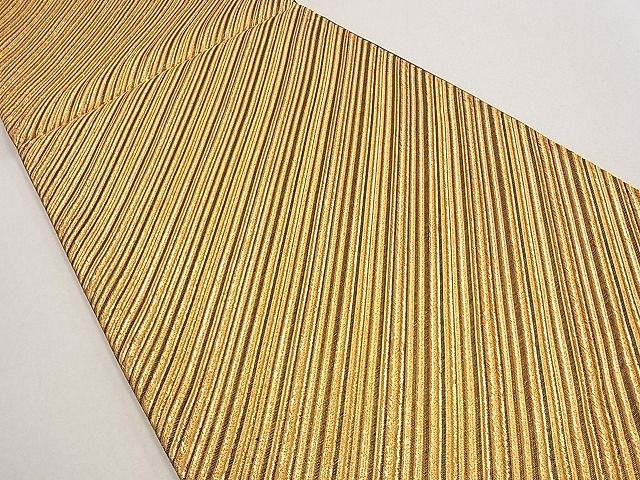 平和屋着物■六通柄袋帯 斜縞 金糸 逸品 du4134