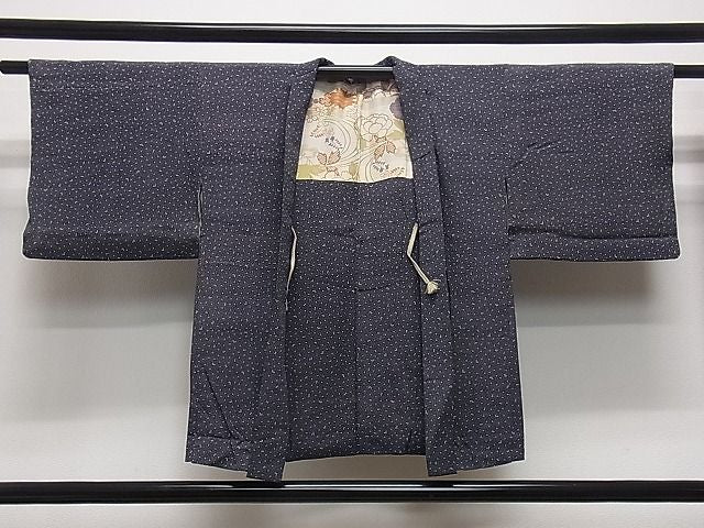 平和屋着物■羽織 舞花文 黒地 逸品 dy8262