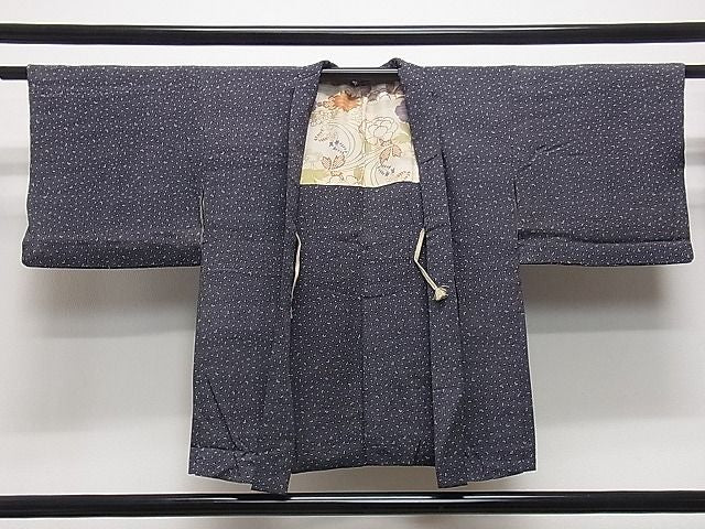 平和屋着物■羽織 舞花文 黒地 逸品 dy8262