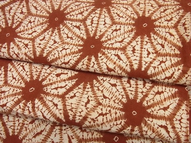 平和屋本店●極上　岩手の匠　草紫堂　南部絞り　茜染　綿　逸品4s248