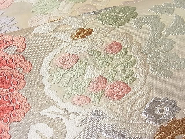 平和屋着物■六通柄袋帯 唐織 吉祥花文 金糸 逸品 ut7477