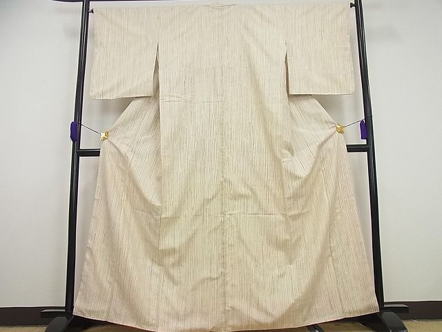 平和屋本店●極上　染司よしおか　五代目　吉岡幸雄　紬　縞　逸品4s299