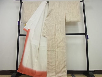 平和屋本店●極上　染司よしおか　五代目　吉岡幸雄　紬　縞　逸品4s299