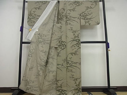 平和屋本店■極上　夏物　撫松庵　セオアルファ　小紋・浴衣兼用　萩　洗える着物4s318