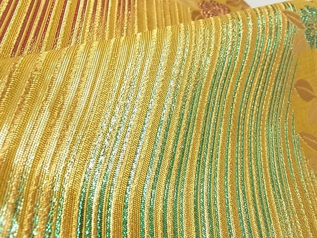平和屋着物■両面 六通柄袋帯 舞花文 金糸 逸品 ap5472