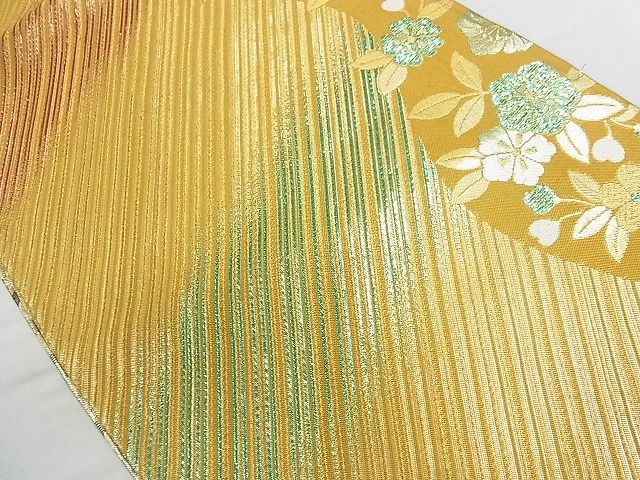 平和屋着物■両面 六通柄袋帯 舞花文 金糸 逸品 ap5472