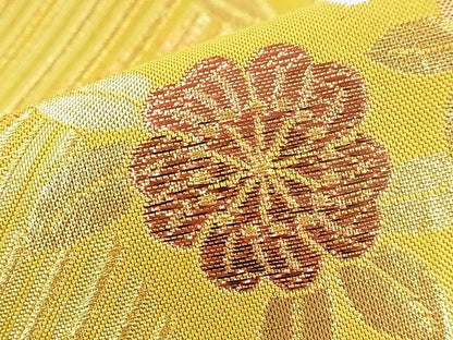 平和屋着物■両面 六通柄袋帯 舞花文 金糸 逸品 ap5472