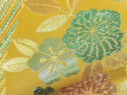 平和屋着物■両面 六通柄袋帯 舞花文 金糸 逸品 ap5472