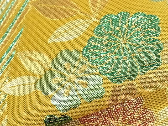 平和屋着物■両面 六通柄袋帯 舞花文 金糸 逸品 ap5472