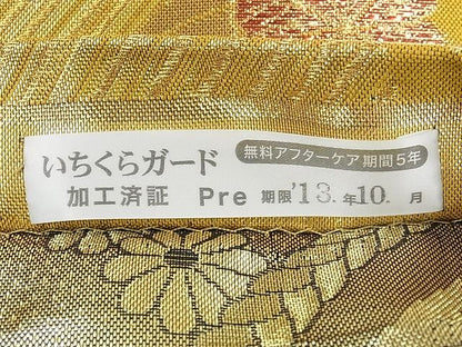 平和屋着物■両面 六通柄袋帯 舞花文 金糸 逸品 ap5472