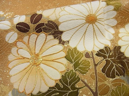 平和屋本店●極上　十日町　名門青柳高級ブランド　大喜百花　訪問着　駒刺繍　立波草花文　金彩　パールトーン加工　逸品4s331