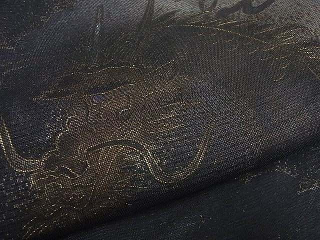平和屋本店▽極上 訪問着 無双 紗袷 紗×絽 雲龍 金彩 逸品4s342