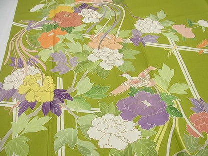 平和屋本店■極上　創業460年・千總　振袖　駒刺繍　鳳凰草花文　金彩　伊勢丹扱い　逸品4s345