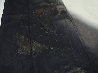 平和屋本店▽極上 訪問着 無双 紗袷 紗×絽 雲龍 金彩 逸品4s342