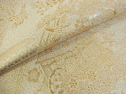 平和屋着物■六通柄袋帯 福寿 風景花鳥文 金糸 逸品 ud3866